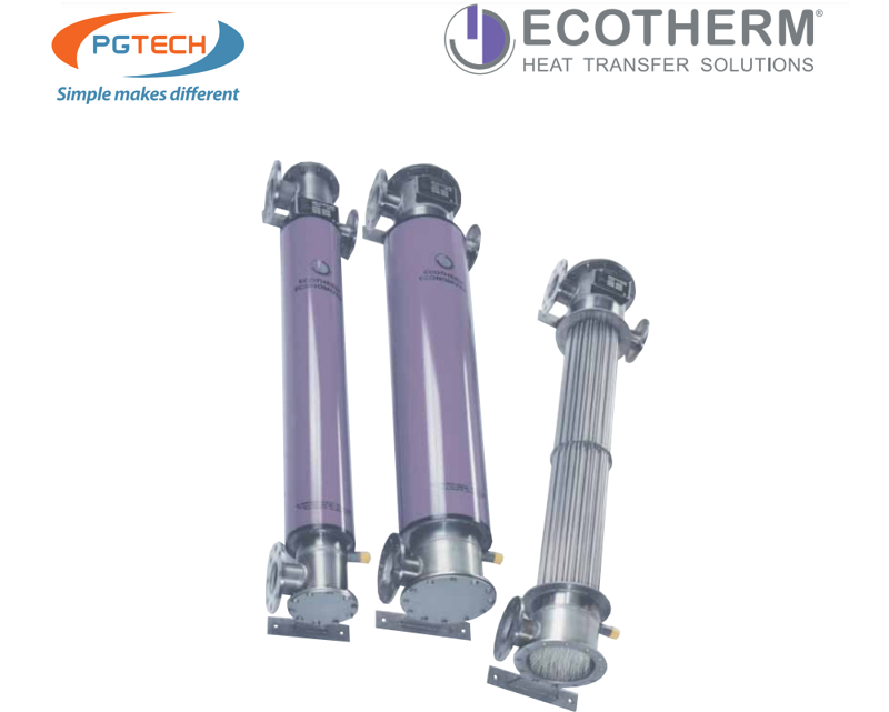 Bộ trao đổi nhiệt vỏ và ống với thanh khuấy trộn nổi tự do của ECOTHERM