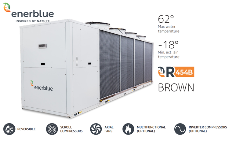 Bơm nhiệt giải nhiệt gió Brown (R454B) của Enerblue