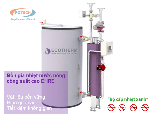 Bồn gia nhiệt nước nóng công suất cao EHRE từ 50 – 2.000 kW cho vận hành nước/nước