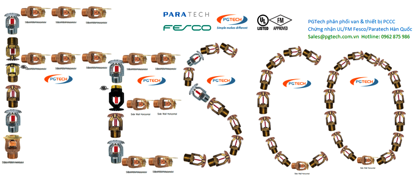 Đầu phun nước chữa cháy tự động Fesco Paratech Hàn Quốc