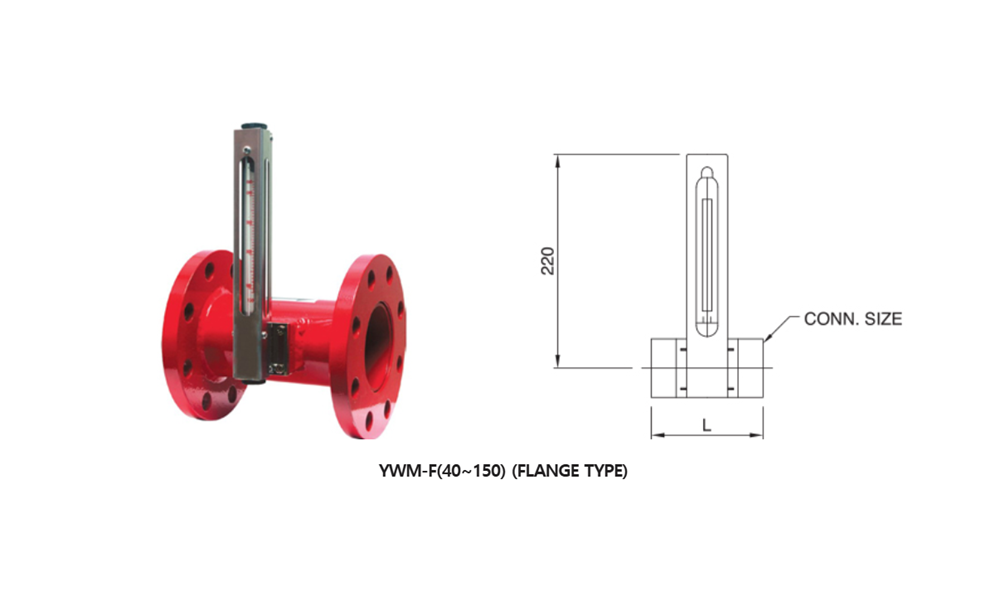 Đồng hồ đo lưu lượng hệ PCCC nối bích model YWM-F(40~150) 