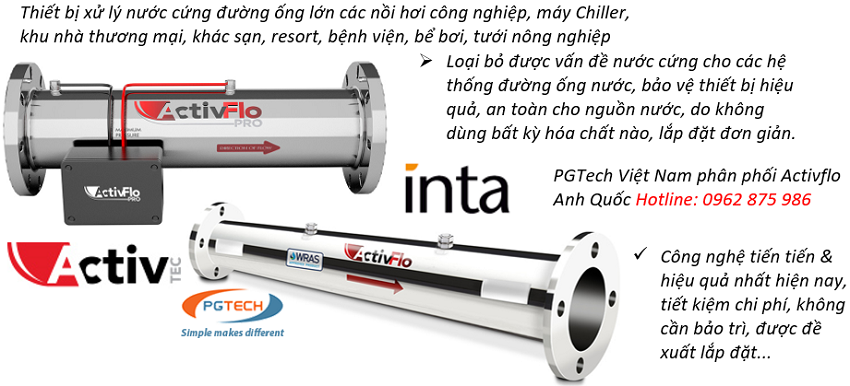 Thiết bị xử lý nước cứng cho Chiller - nồi hơi, lò hơi công nghiệp hãng Inta Anh Quốc
