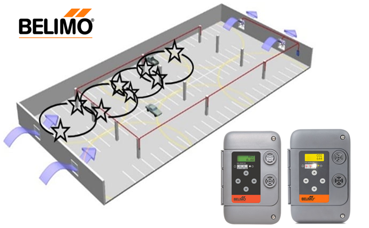 Bố trí cảm biến khí trong bãi đậu xe