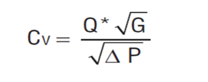 Công thức tính hệ số lưu lượng Cv