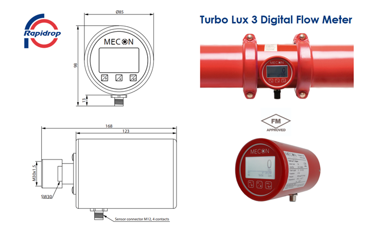 Đồng hồ đo lưu lượng điện tử hệ PCCC chuẩn FM