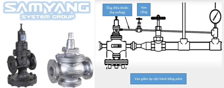 Van giảm áp hơi vận hành bằng van pilot