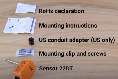 Cách lắp đặt cảm biến nhiệt độ Belimo 22DT Sensors