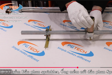Hướng dẫn chi tiết lắp đặt ống mềm nối đầu phun Sprinkler vào xương trần
