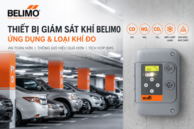 Cảm biến giám sát khí Belimo là gì? Ứng dụng, loại khí đo và giải pháp tích hợp HVAC