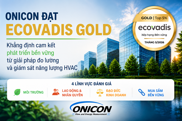 ONICON đạt Huy Chương Vàng EcoVadis cho thành tích phát triển bền vững